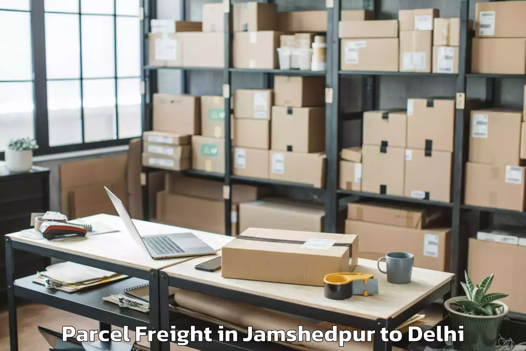 Book Your Jamshedpur to Mgf Metropolitan Mall Delhi Parcel Freight Today